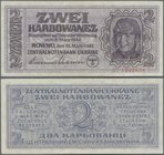 Deutschland - Nebengebiete Deutsches Reich: Zentralnotenbank der Ukraine 2 Karbowanez 1942, Ro.592, nahezu perfekte Erhaltung mit minimal bestoßenem o...