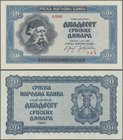 Deutschland - Nebengebiete Deutsches Reich: Deutsche Besatzung Serbien, 20 Dinar 1942, Ro.606 in kassenfrischer Erhaltung: UNC. Sehr selten! ÷ German ...