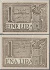 Deutschland - Nebengebiete Deutsches Reich: Sparkasse Laibach 1 Lira 1944, Ro.618, minimal bestoßene Ecke unten links, sonst einwandfrei. Erhaltung: a...