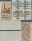 Deutschland - Nebengebiete Deutsches Reich: Danzig - Magistrat der Stadt Lot mit drei Noten 10 und 50 Pfennig 1916 und 50 Pfennig 1918, Ro.ex784a, 785...