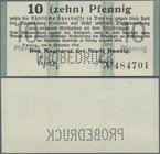 Deutschland - Nebengebiete Deutsches Reich: Danzig - Magistrat der Stadt 10 Pfennig 1916 mit Perforation ”PROBEDRUCK” und laufender Seriennummer, Ro.e...