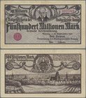 Deutschland - Nebengebiete Deutsches Reich: Danzig - Stadtgemeinde, 500 Millionen Mark 1923, Ro.807a, minimal bestoßene Ecke oben links, sonst einwand...