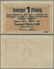 Deutschland - Nebengebiete Deutsches Reich: Danzig, Zentralkasse 1 Pfennig 1923, Ro.811, minimale Stauchungen im Papier, sonst einwandfrei. Erhaltung:...
