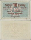 Deutschland - Nebengebiete Deutsches Reich: Danzig, Zentralkasse 10 Pfennig 1923, Ro.814a, winziger Knick an der oberen und unteren linken Ecke und ei...