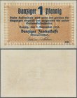 Deutschland - Nebengebiete Deutsches Reich: Danzig - Zentralkasse, 1 Pfennig 1923, Ro.822a, leichter Mittelbug, sonst einwandfrei. Erhaltung: aUNC ÷ D...