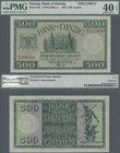 Deutschland - Nebengebiete Deutsches Reich: Bank von Danzig 500 Gulden 1924 Muster mit Seriennummer links ”E000001” und rechts ”E025000”, Perforation ...