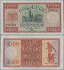 Deutschland - Nebengebiete Deutsches Reich: Danzig - Bank von Danzig, 1000 Gulden 10.02.1924, Ro.837 in perfekt kassenfrischer Erhaltung. Extremely Ra...
