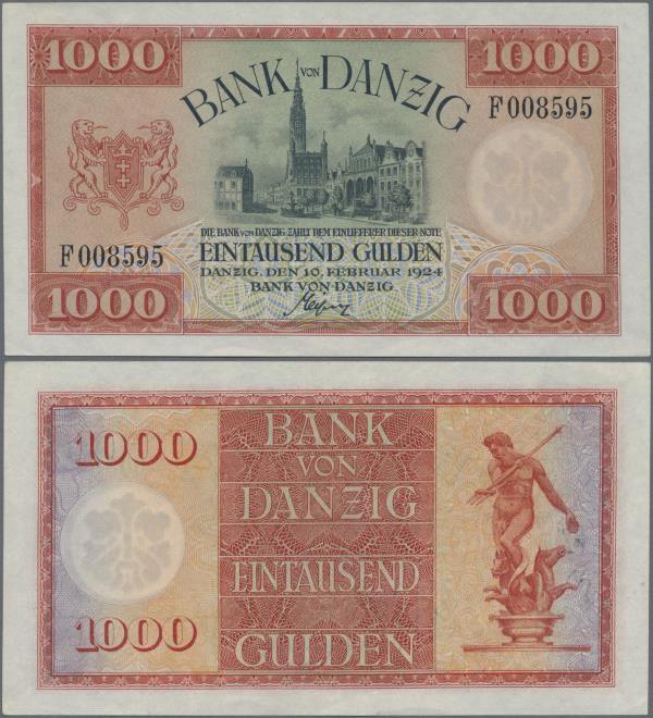 Deutschland - Nebengebiete Deutsches Reich: Danzig - Bank von Danzig, 1000 Gulde...