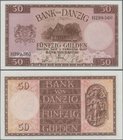 Deutschland - Nebengebiete Deutsches Reich: Danzig - Bank von Danzig, 50 Gulden 05.02.1937, Ro.843 in perfekt kassenfrischer Erhaltung: UNC ÷ Danzig -...