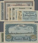 Deutschland - Nebengebiete Deutsches Reich: Memelgebiet : 1/2 (KN fünfstellig), 1, 2, 5, 10, 75, 100 Mark, 22.2.1922, 2 und 75 Mark aUNC, ansonsten UN...