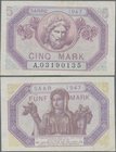 Deutschland - Nebengebiete Deutsches Reich: Saar 5 Mark 1947, Ro.869, sehr saubere Umlauferhaltung mit einigen Knicken und kleineren Flecken. Erhaltun...