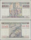 Deutschland - Nebengebiete Deutsches Reich: Saar 10 Mark 1947, Ro.870, sehr saubere Gebrauchserhaltung ohne Beschädigungen, wahrscheinlich gepresst mi...