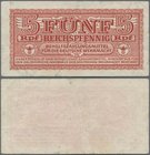 Deutschland - Konzentrations- und Kriegsgefangenenlager: 5 Reichspfennig o.D.1942-44, Ro.502, jedoch Papier weiß statt rosa, so nicht im Katalog gelis...