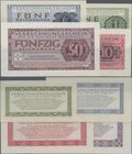 Deutschland - Konzentrations- und Kriegsgefangenenlager: Satz Verrechnungsscheine der Wehrmacht mit 1, 5, 10 und 50 Reichsmark 1944, Ro.511-514 in kas...