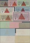 Deutschland - Konzentrations- und Kriegsgefangenenlager: Kriegsgefangenen-Lagergeld, 1, 10, 50 Rpf., 1, 2 (blau), 5, 10 Reichsmark, o. D., vollständig...