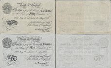 Deutschland - Konzentrations- und Kriegsgefangenenlager: 10 and 50 Pounds ”BERNHARD” forgeries, both signature ”PEPPIATT and dated 1935, P.336x, 338x,...