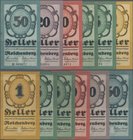 Deutschland - Konzentrations- und Kriegsgefangenenlager: Set with 6 vouchers of the Reichenberg camp money issue with 1, 2x 5, 10, 20 and 50 Heller, C...