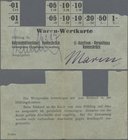 Deutschland - Konzentrations- und Kriegsgefangenenlager: Concentration Camp Ravensbrück ration card for 6 Reichsmark with two out of three rows of cou...