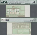 Deutschland - Konzentrations- und Kriegsgefangenenlager: Westerbork, Konzentrationslager, Gutschein über 100 Cent 1944 mit Wasserzeichen und Fehldruck...