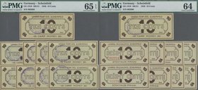 Deutschland - Konzentrations- und Kriegsgefangenenlager: Bayern - Scheinfeld, UNRRA-Team 569, Lot mit 10 x 10 Cents 1946, C.7430, alle in kassenfrisch...