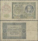 Deutschland - Konzentrations- und Kriegsgefangenenlager: Generalgouvernement Polen, WW II, Lot mit 10 Banknoten zu 5 Zlotych 1941mit Rundstempel der P...