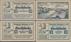 Deutschland - Konzentrations- und Kriegsgefangenenlager: Gemeinde Gottsdorf a.d.D., Rupert Seidl. Kaufmann 20 Sets zu 10, 20 und 50 Heller 1921 mit an...