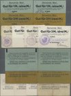 Deutschland - Notgeld - Westfalen: Marl, Gemeinde, 1 Mark (2, Stempel A als Gebrauchs- und Reststück), 2 Mark (2, Gebrauchsstück mit Stempel A und Res...
