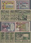 Deutschland - Notgeld - Westfalen: Vlotho, Heinrich Meyer, Verlag, 10, 25, 50 Pf., 1 Mark, o. D., je zwei Werte mit gelbgrüner oder blaugrüner Vorder-...
