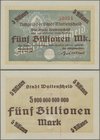 Deutschland - Notgeld - Westfalen: Wattenscheid, Stadt, 5 Billionen Mark, 15.11.1923, Erh. I
 [taxed under margin system]
Knocked down to the highes...