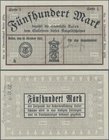 Deutschland - Notgeld - Württemberg: Aalen, Stadt, 500 Mark, 10.10.1922, Serie I, ohne KN, beidseitig bedruckt, Entwurf (rs. bezeichnet ”Entwurf Stier...