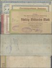 Deutschland - Notgeld - Württemberg: Backnang, Oberamtssparkasse, 1 Mio. Mark, 3.8.1923, 500 Tsd., 5 Mio. Mark, 6.8.1923, 2 Mio. Mark, 16.8.1923, 50 M...