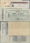 Deutschland - Notgeld - Württemberg: Dornstetten, Stadtgemeinde, 200 Mrd., 1 Billion Mark, Darlehenskassen-Verein, 10, 50 Mrd. Mark, alle 27.10.1923, ...