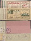 Deutschland - Notgeld - Württemberg: Ellwangen, Kreisstadt, 50, 100, 200, 500 Mio., 1, 5, 10, 50 (2, versch. Unterschriften), 100 Mrd. Mark, alle 1.10...