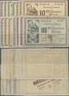 Deutschland - Notgeld - Württemberg: Fellbach, Gemeinde, 1 (B, F), 5 (A, C, E), 10 (H, L) Mio. Mark, 15.9.1923, 1 (B, F), 10 (H) Mrd. Mark, Überdrucke...