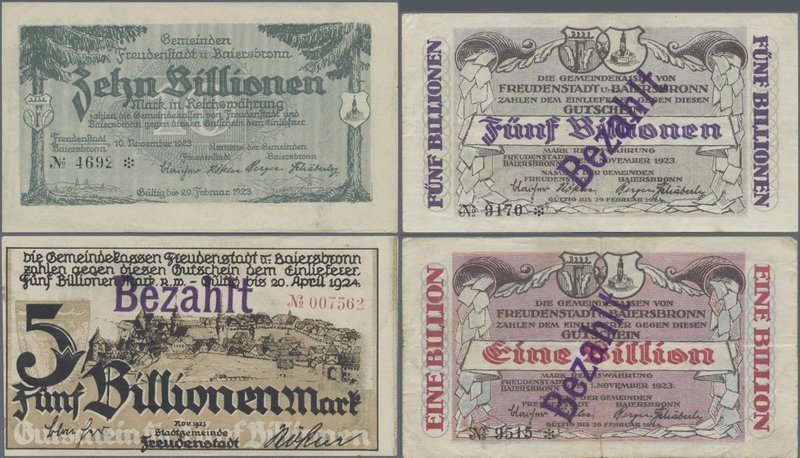 Deutschland - Notgeld - Württemberg: Freudenstadt und Baiersbronn, Stadtgemeinde...