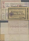 Deutschland - Notgeld - Württemberg: Gerabronn, Oberamtssparkasse, 5, 20, 50 Mio. Mark, 31.8.1923, 20, 50, Mrd. Mark, 27.10.1923, 100 Mrd. Mark, 10.11...
