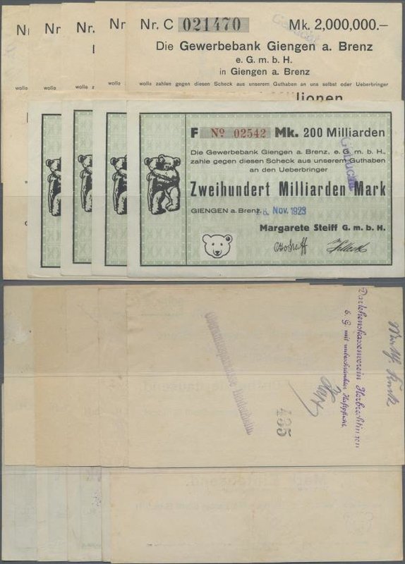 Deutschland - Notgeld - Württemberg: Giengen, Margarete Steiff GmbH, 500 Tsd. Ma...