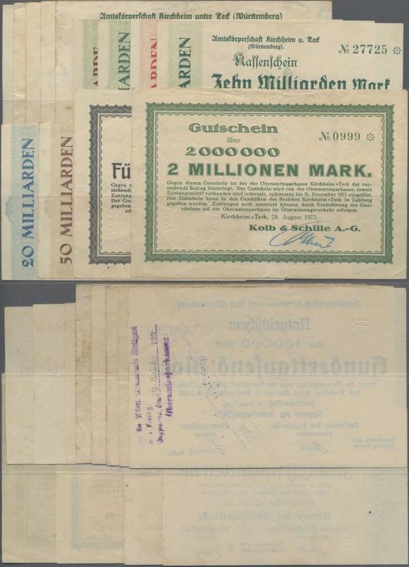 Deutschland - Notgeld - Württemberg: Kirchheim / Teck, Amtskörperschaft, 100 (2)...