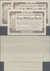 Deutschland - Notgeld - Württemberg: Korntal, Gemeinde, 1, 5, 10 Mio. Mark, 12.9.1923, Erh. I-II, total 3 Scheine
 [taxed under margin system]