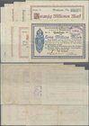 Deutschland - Notgeld - Württemberg: Künzelsau, Oberamtssparkasse, 500 Tsd.,1, 2, 3, 5, 20 Mio. Mark, 20.8.1923, 5, 20, 100 Mrd. Mark, 25.10.1923, Lan...