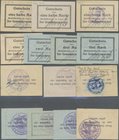 Deutschland - Notgeld - Ehemalige Ostgebiete: Michalkowitz, Oberschlesien, Gemeindevorsteher, 1/2 (3, unterschiedliche Abstempelungen), 1, 2, 3, 5 Mar...