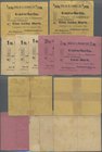 Deutschland - Notgeld - Ehemalige Ostgebiete: Schmiegel, Posen, Magistrat und Kämmereikasse, 1/2 (2), 1 (2), 2 Mark, 14.8.1914, Varianten bei ”Hen(t)s...