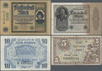 Deutschland - Deutsches Reich bis 1945: Album mit 92 Banknoten Deutsches Reich ab 1898 bis frühe Bundesrepublik und DDR, dabei u.a. 100 Mark 1898 Ro.1...