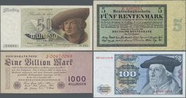 Deutschland - Sonstige: Sammelalbum mit 30 Banknoten von Altdeutschland bis Bundesrepublik, dabei unter anderem 1, 2, 5 Gulden Kaiserslautern 1870, 10...