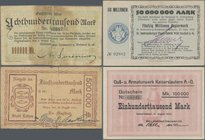 Deutschland - Notgeld: Hochinflation, Schachtel mit ca. 1050 überwiegend verschiedenen deutschen Scheinen, nach Orten in Umschlägen und diese alphabet...
