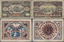 Deutschland - Notgeld: Schachtel mit 730 Scheinen Großnotgeld und Städtenotgeld in gebrauchter bis stärker gebrauchter Erhaltung: IV bis II. (ca. 730 ...