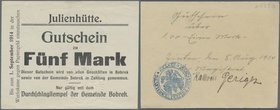 Deutschland - Notgeld: Kriegsbeginn 1914, kleines Album mit 48 Notgeldscheinen u. a. aus Berg. Gladbach, Bielschowitz, Bobrek Julienhütte (1 und 5 Mar...
