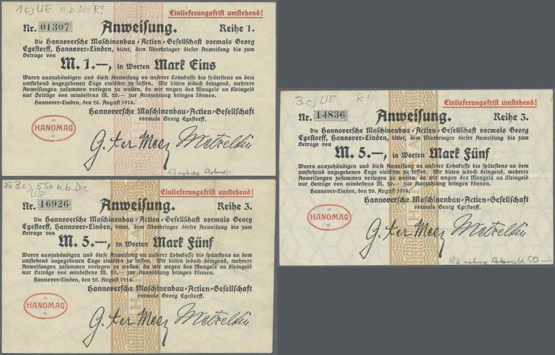 Deutschland - Notgeld - Niedersachsen: Hannover-Linden, HANOMAG A.G., 1 (7), 2 (...