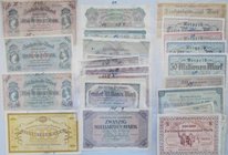 Deutschland - Notgeld - Sachsen: Lot 31 Banknoten / Notgeld / Gutscheine, dabei 19 Länderbanknoten (SAX6 bis SAX22) sowie 12 Stück Notgeld der Sächsis...