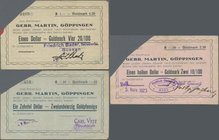 Deutschland - Notgeld - Württemberg: Göppingen, Bankhaus Gebr. Martin, Mappe mit 60 Kundenschecks zu 0,42 GM (19 Stück), 2,10 GM (32 Stück) und 4,20 G...